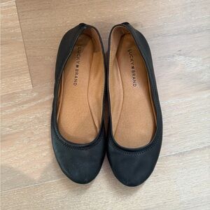 Lucky Brand Erin Black Leather Flats
